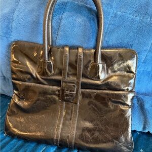 Lou Taylor Vintage Leather Handbag with Built in Mirror